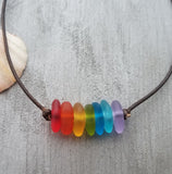 Hawaii is called "Rainbow State", bring home some Hawaii Rainbow with this sea glass "Choker" necklace, (Hawaii Gift Wrapped)