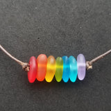 Hawaii is called "Rainbow State", bring home some Hawaii Rainbow with this sea glass "Choker" necklace, (Hawaii Gift Wrapped)