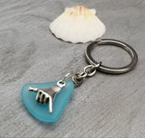 NEW Hawaiian Jewelry Sea Glass Jewelry, Sea Glass  Keychain Unisex Gift, For Men or Women, Shaka Charm