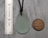 Hawaiian Jewelry Sea Glass Necklace, Seafoam Leather Cord Necklace Unisex Beach Sea Glass Jewelry Gift For Him For Her, FREE Gift Wrap